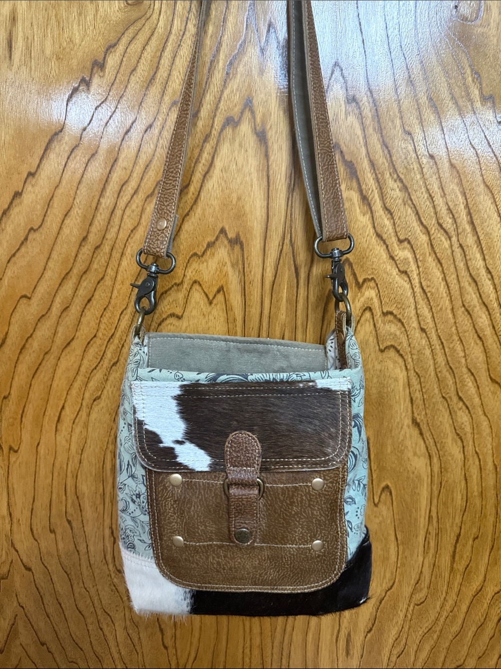 Myra Bag Eau De Nil WOMENS Faux Fur Leather Zip Close Crossbody Shoulder Bag